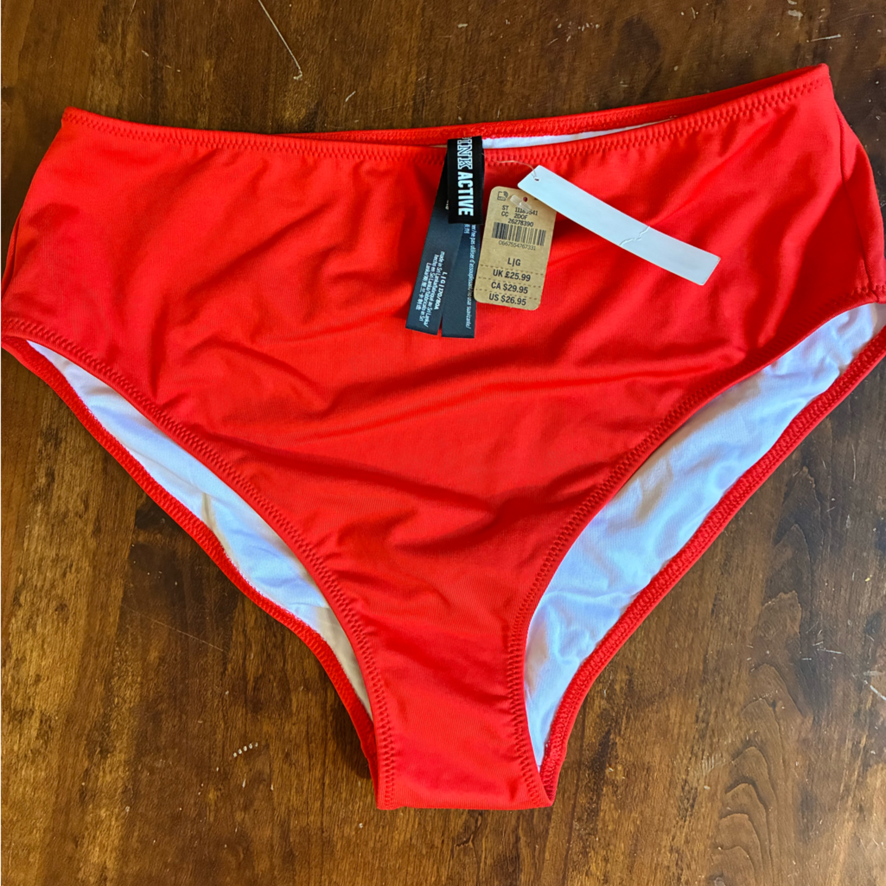 Victoria’s Secret Pink Vibrant Red Bikini Bottom Size Large
